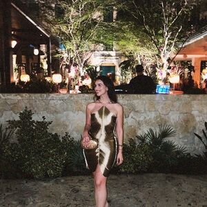 Shimmering Gold Halter Bodycon Dress